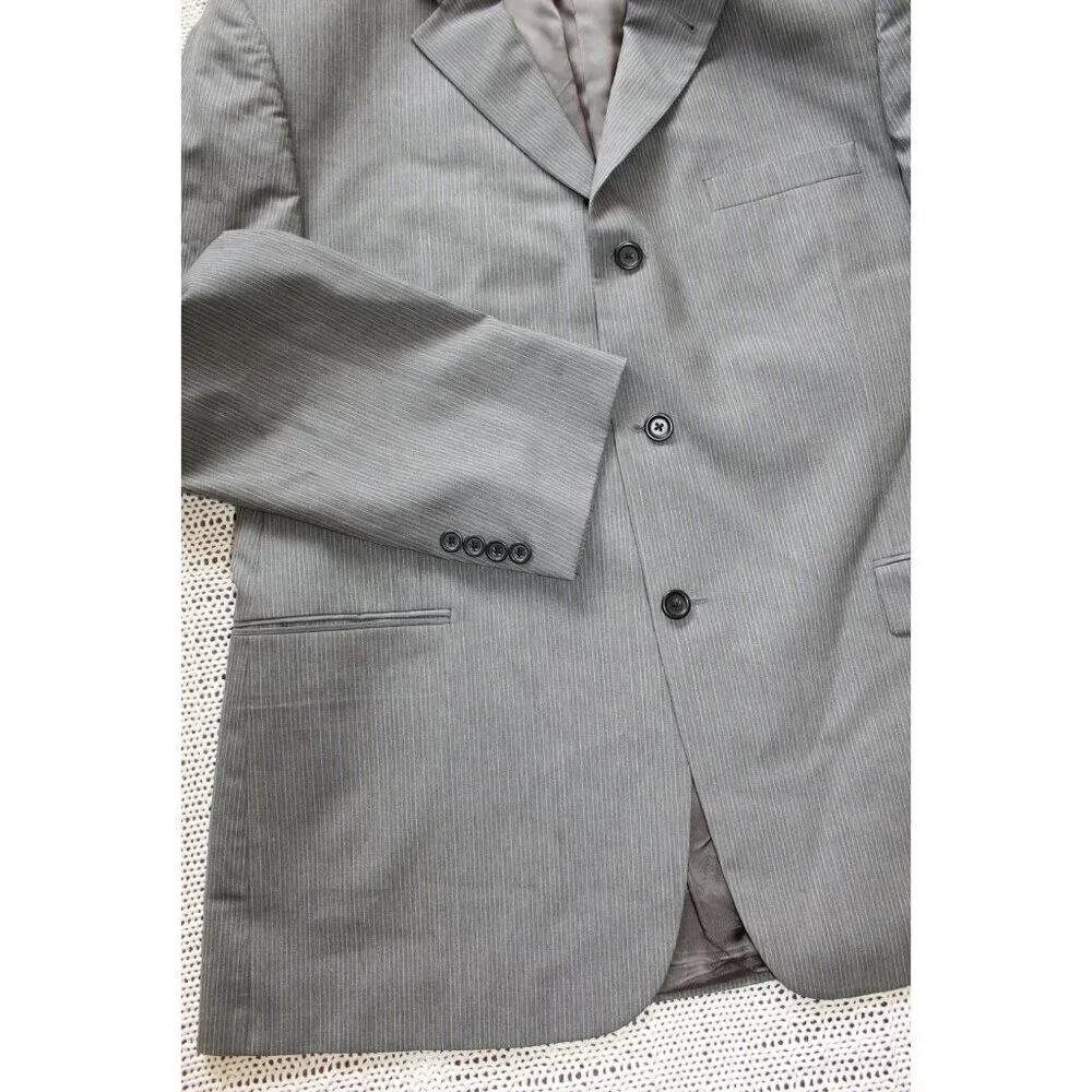 Burberry London 100% wool Men's Sport Jacket Size 46R Grey Blazer USA Union Made
